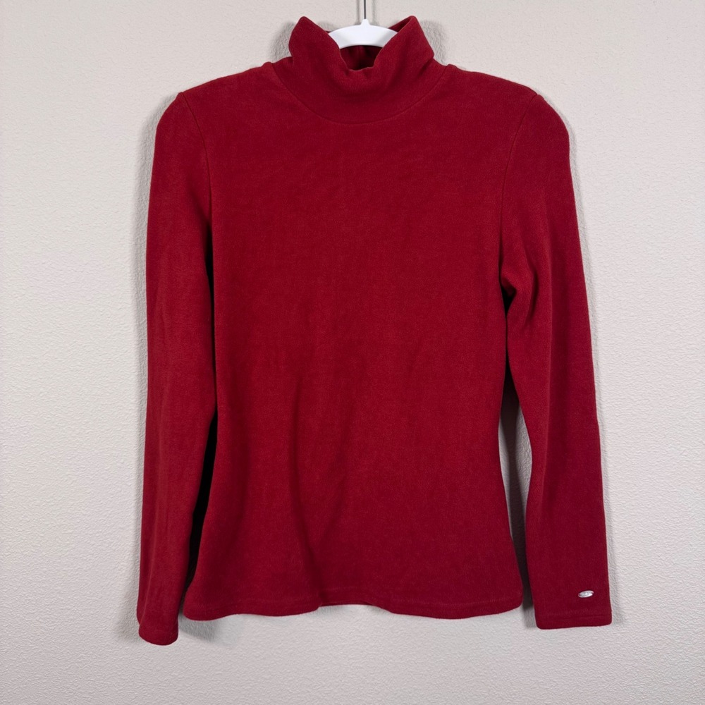 OGL Maxwarm Fleece Turtleneck Top Red Built-in Shelf Bra Outdoor Gorpcore Medium